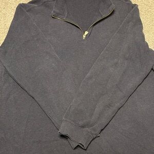 Men's Ink Navy Blue Quarter-Zip Cotton Sweater